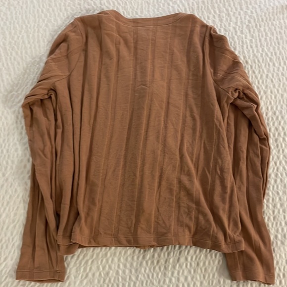 Madewell Ribbed Sweater-Knit Cardigan in Blush - Picture 9 of 10